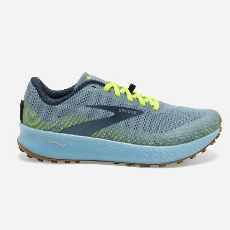 Brooks Catamount Trailrunningschoenen voor Dames Blauw /Groen Geel (ZWCXJ-9182)